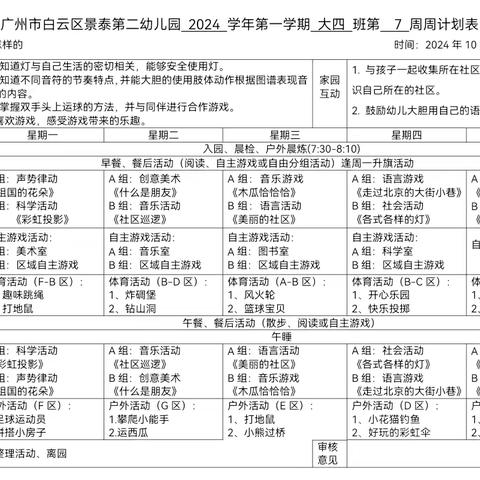 景泰第二幼儿园 大四班一周加油站