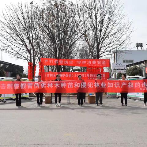 长安区林业工作站和西安市林木种苗站联合开展宣传工作