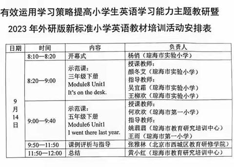 新学期，新学习，新开始—— 潭门镇中心校英语组参加全市小学英语教师培训活动