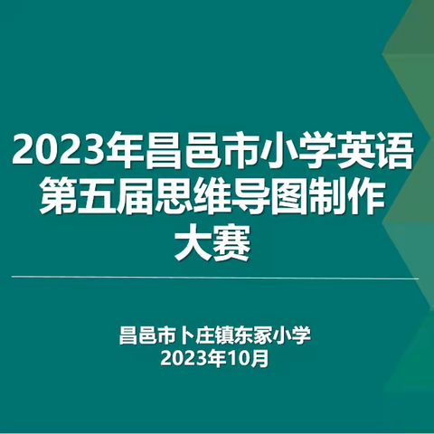 让思维导图助力英语学习——2023年昌邑市小学英语第五届思维导图制作大赛东冢小学活动纪实