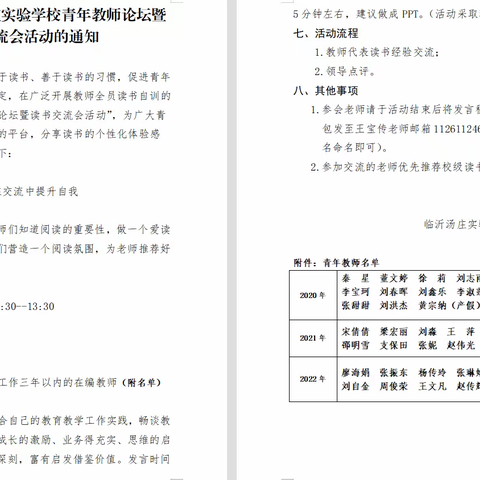 秉持读书心，深耕有耘籽——临沂汤庄实验学校青年教师论坛暨读书交流活动