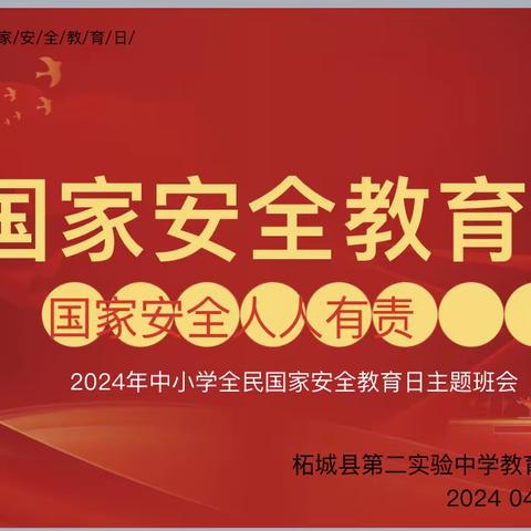 “国家安全 人人有责”柘城县第二实验中学教育集团国家安全教育日主题班会