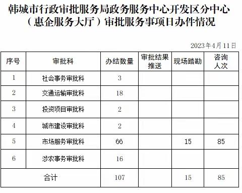 行政审批服务局4月11日工作动态