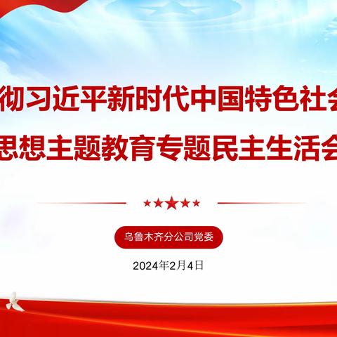 乌鲁木齐分公司党委召开主题教育专题民主生活会