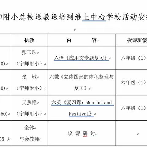 交流研讨促发展 携手共进提质量——记宁师附小送教下乡活动