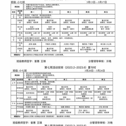 小七班3月家长园地