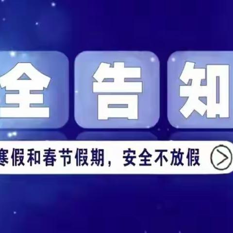 盐津县水田第一小学小学2024年寒假安全告家长书