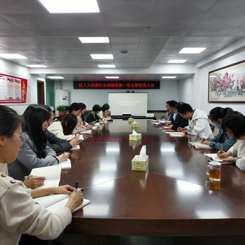 区人力资源社会保障局第一党支部召开党员大会