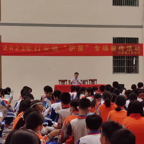 白沙县司法局打安司法所联合村居法律顾问到打安中心校开展“护苗行动”专题讲座