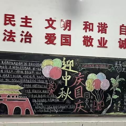 汉寿县职业中专2025年下学期第二期主题黑板报“迎国庆、庆中秋”评比活动