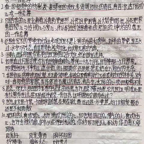 乱石初中读书笔记评比活动