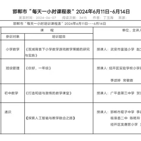 学习是最美的成长--益兴小学组织教师参加邯郸市“每天一小时培训”