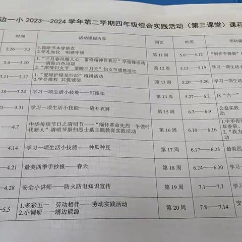 靖边一小2023一2024学年第二学期四⑥中队第三课堂掠影