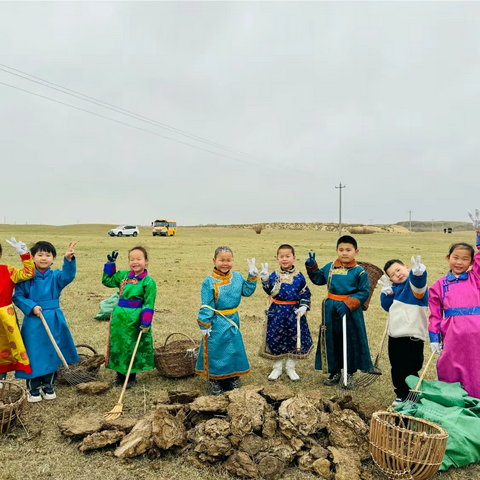 达来诺日幼儿园大班幼小衔接活动之劳动节实践活动——草原“铲粪官”