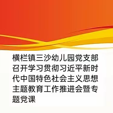 主题教育进行时 | 横栏镇三沙幼儿园党支部召开学习贯彻习近平新时代中国特色社会主义思想主题教育工作推进会暨专题党课 中山市横栏镇三沙幼儿园  2023-11-7