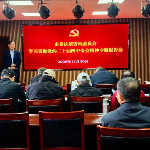 市委决策咨询委员会学习贯彻党的二十届四中全会精神专题报告会在乐平党校召开