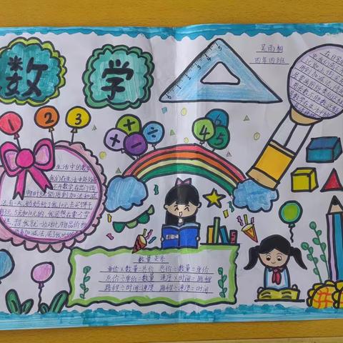 巧手绘数学 小报展风采—记施介小学四年级数学手抄报活动