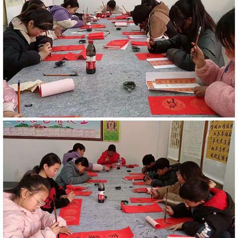 龙行龘龘迎新春—和尚桥镇樊楼小学开展“写春联，送祝福”活动