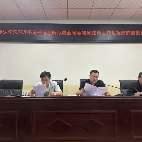 柳林镇传达学习习近平总书记在听取陕西省委和省政府工作汇报时的重要讲话精神