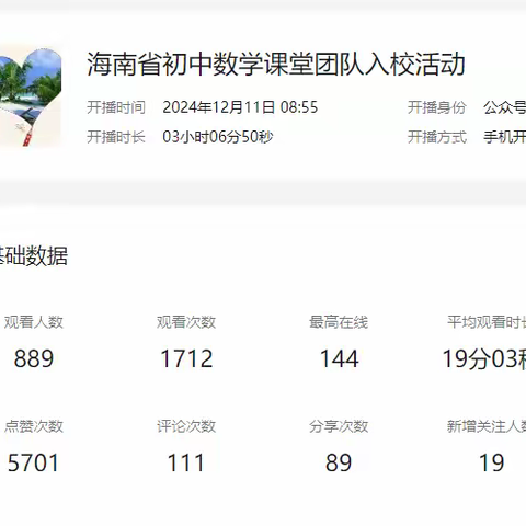 聚焦新课程引领 聚力教学质量提升———海南省初中数学专递课堂暨“5G 工作坊”教研共同体课题组第七次研修活动