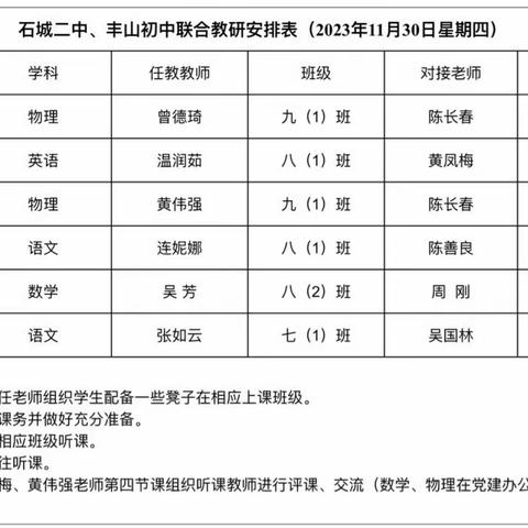 联合教研携手行，同心驱力共成长——记两校联合教研活动