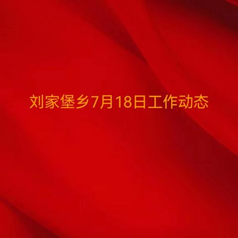 刘家堡乡7月18日工作动态