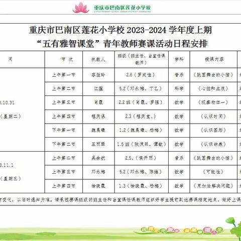 心砺炼 新起点—莲花小学2023-2024学年上期“五有雅智课堂”青年教师赛课