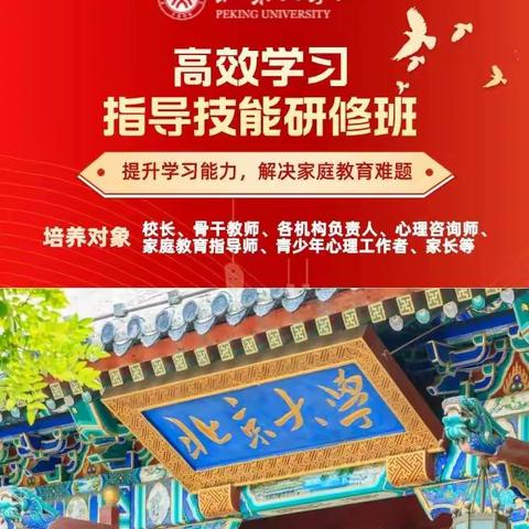 北京大学·高效学习指导技能研修班-2024年