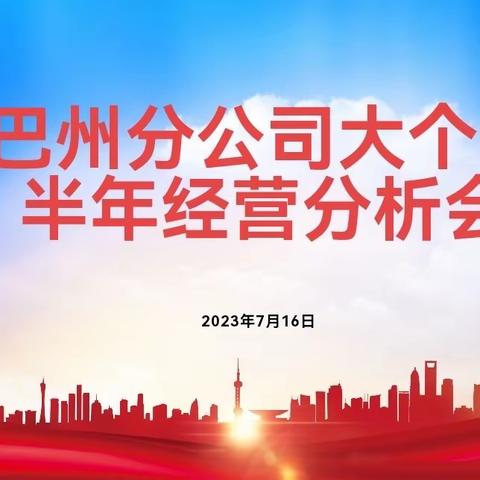 巴州分公司大个险渠道半年经营分析会