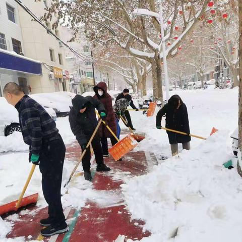 不畏严寒除积雪 凝心聚力保安全——海山社区开展扫雪志愿服务活动