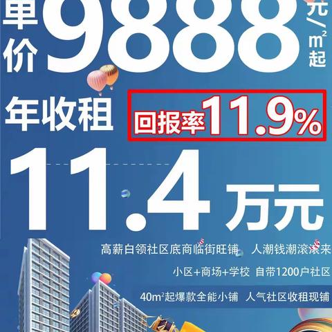 单价9888元/㎡起买地铁旁笋铺