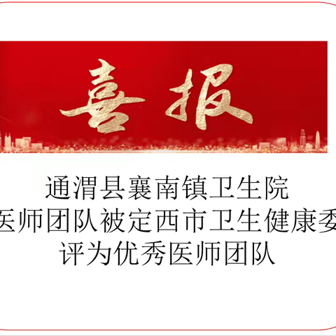 通渭县襄南镇卫生院医师团队被定西市卫生健康委员会评为优秀医师团队