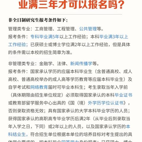 在职研究生报名条件是啥必须本科满三年嘛