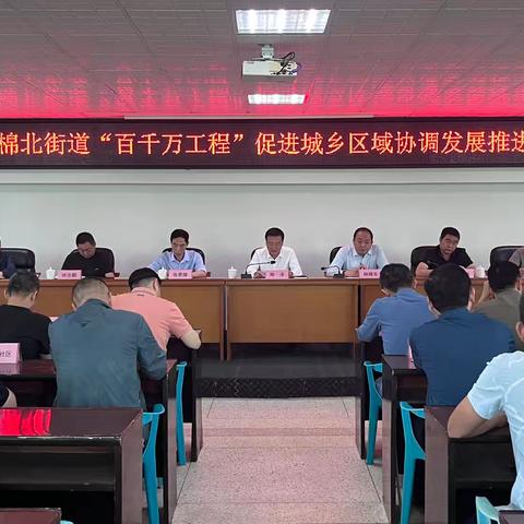 凝心聚力，奋楫笃行，棉北街道召开“百县千镇万村高质量发展工程”促进城乡区域协调发展推进会