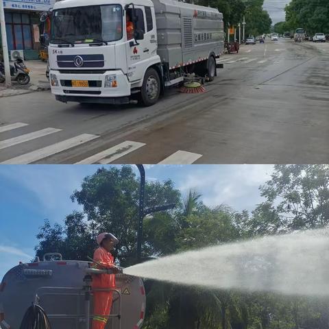 陵水县新村镇常态化开展道路扬尘治理行动（8.23）