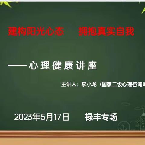 构建阳光心态   拥抱真实自我 —禄丰市金山镇小学开展心理健康讲座