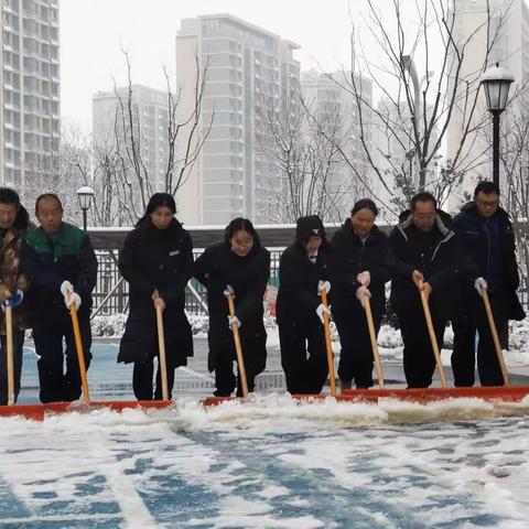 冬日里的温暖行动 物业全体员工扫雪进行时