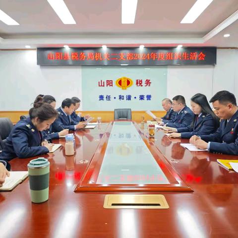 中共山阳县税务局机关二支部召开2024年度组织生活会暨民主评议党员会