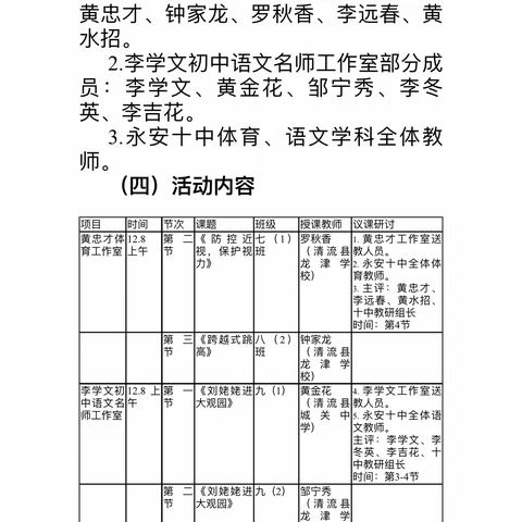 送教下乡话教研，交流研讨促成长—清流县黄忠才体育名师工作室“送教送培”活动