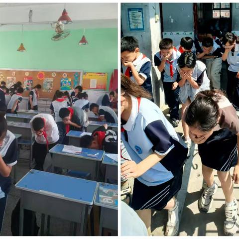 曲沟镇南曲沟小学开展消防疏散演练活动