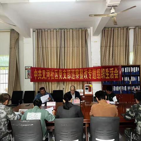 压实整改责任 确保巡察成效 ——叉河社区整改专题组织生活会