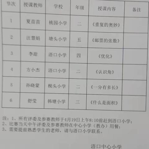 《优课评比展风采》——浯口镇数学优质课竞赛