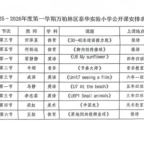 泰华实验小学“破壁·融境·筑单元” ——综合组公开课活动