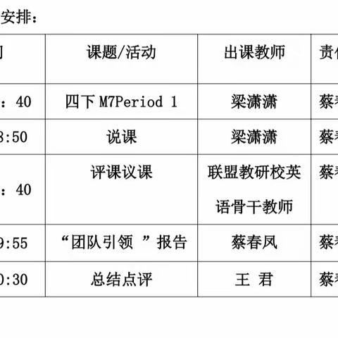 群策群力共成长——世纪学校教研联盟英语教研活动