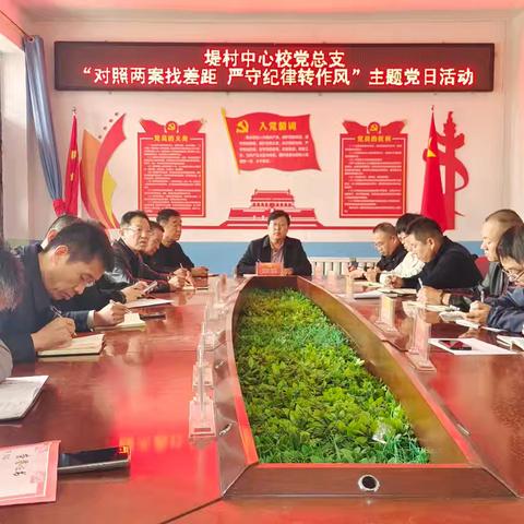 堤村中心校党总支 “对照两案找差距 严守纪律转作风” 主题党日活动
