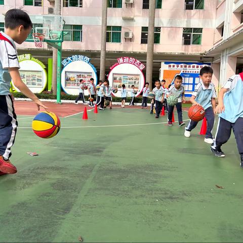 激情球场 追逐梦想-海口市滨海第九小学课后服务之二年级篮球特色课程