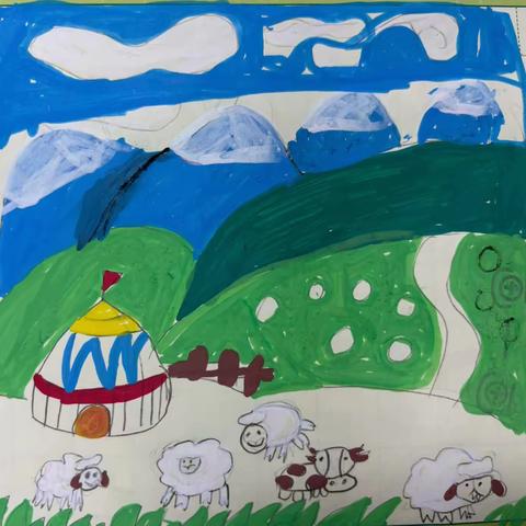 二年级2班《敕勒歌》诗配画