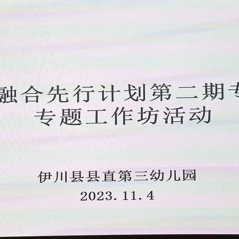 “河南省学前融合教育先行计划”项目组到伊川县县直第三幼儿园开展第二期教师专业能力提升工作坊活动纪实