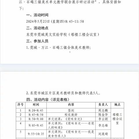 【2024.5.23莞城】东莞市小学美术学科第3期学校美育浸润行动研讨活动暨莞城·万江·石碣三镇美术单元教学联合展示研讨活动