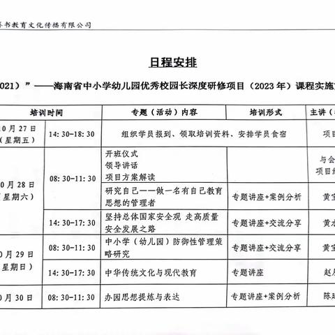 “国培计划（2021）-海南省中小学幼儿园优秀校园长深度研修项目（2023年）”（第二天研修）